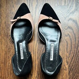 Manolo Blahnik Black and Pink Women's Shoes